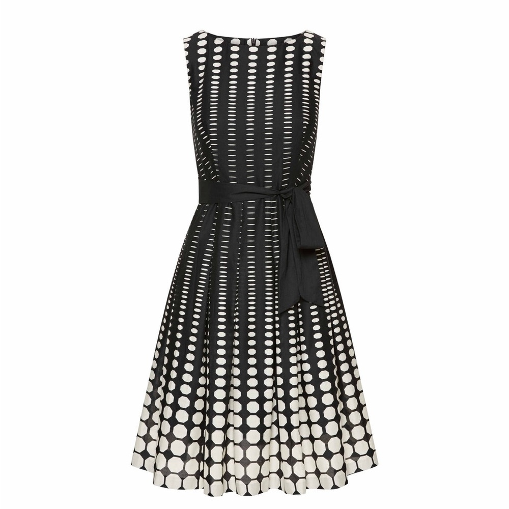 Anne Klein fit and flair dress sz 10 NWT Anne black White ombré Polka Dot Print - Picture 2 of 9